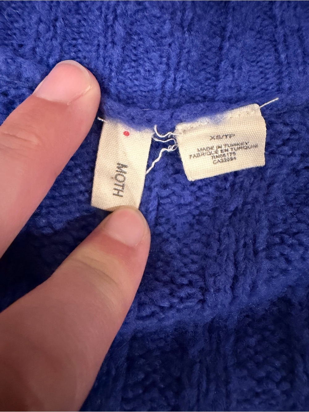 Moth Royal Blue Ribbed Long Button-Front Cardigan - Picture 4 of 5